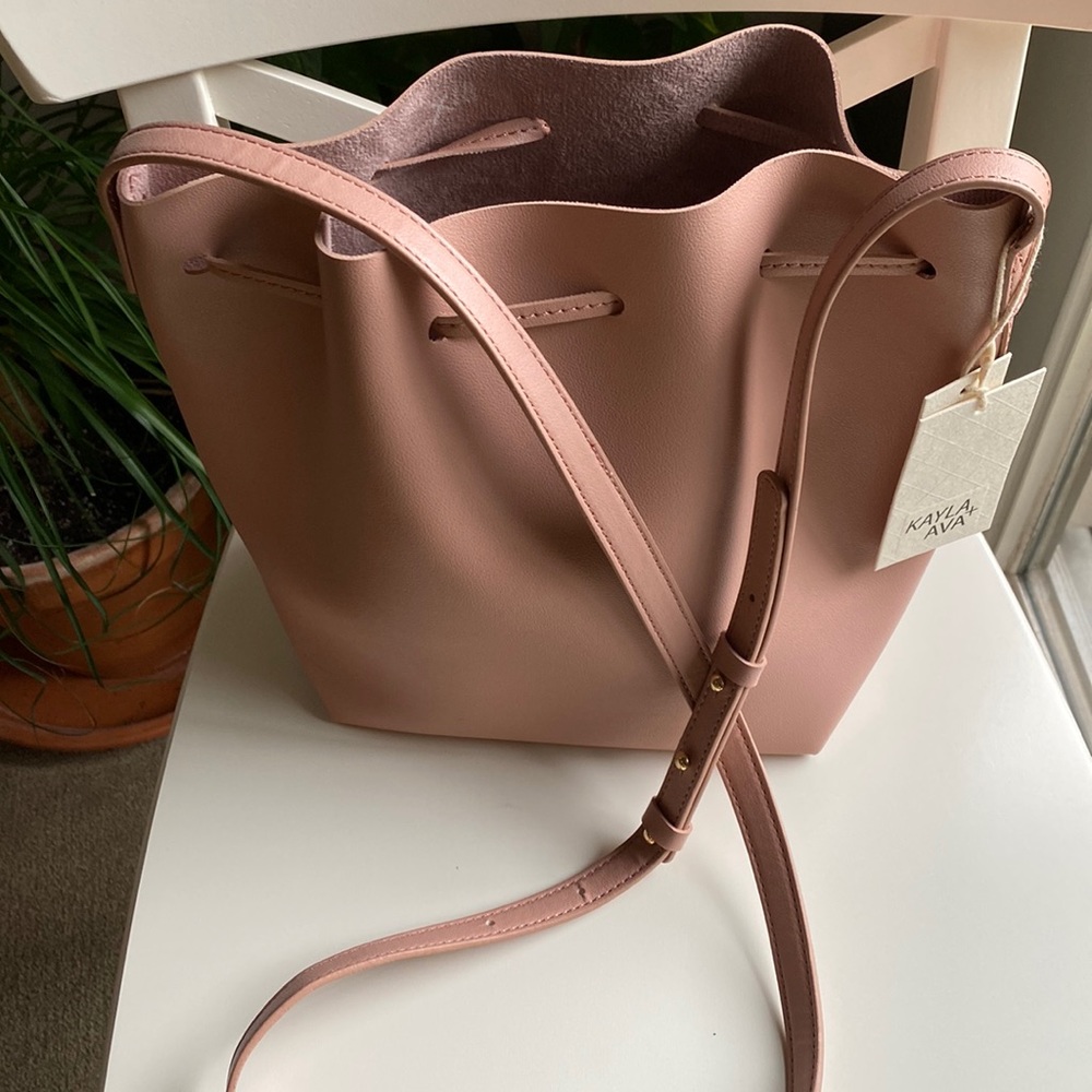 Kayla + Ava Bow Tie Bucket Bag - Dusty Rose